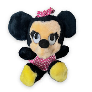 Vintage 1970s Disney Minnie Mouse Stuffed Plush Bean Bag Korea 7" Doll Toy